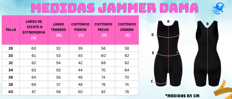 TRAJE DE NATACION JAMMER LARGE DAMA PRN BLACK LKR