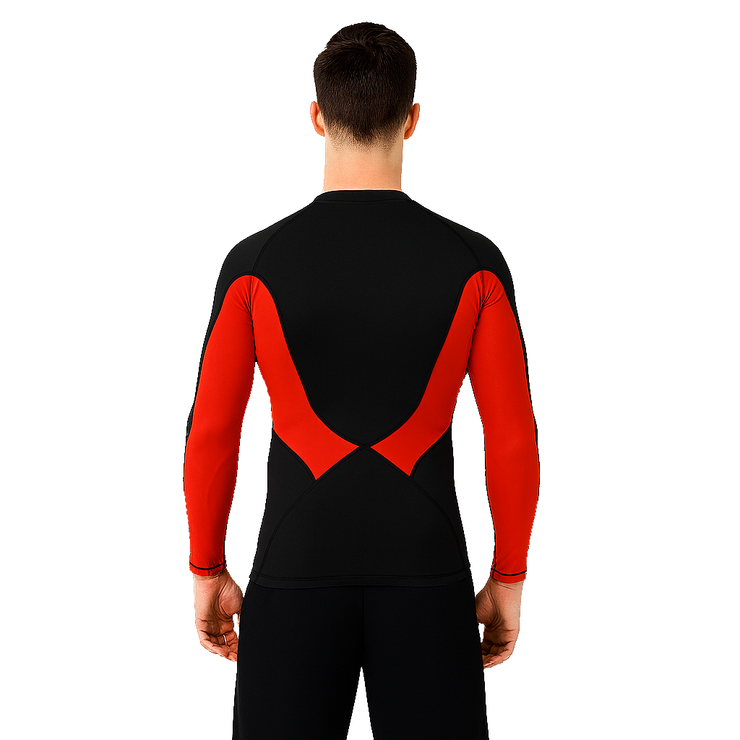 PLAYERA RASHGUARD CABALLERO MANGA LARGA BLACK ZPA