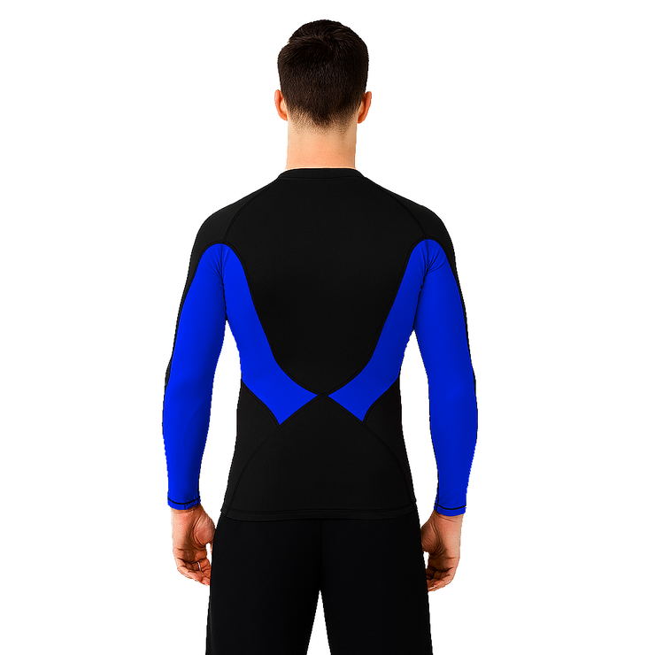 PLAYERA RASHGUARD CABALLERO MANGA LARGA BLACK ZPA