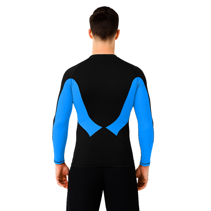 PLAYERA RASHGUARD CABALLERO MANGA LARGA BLACK ZPA
