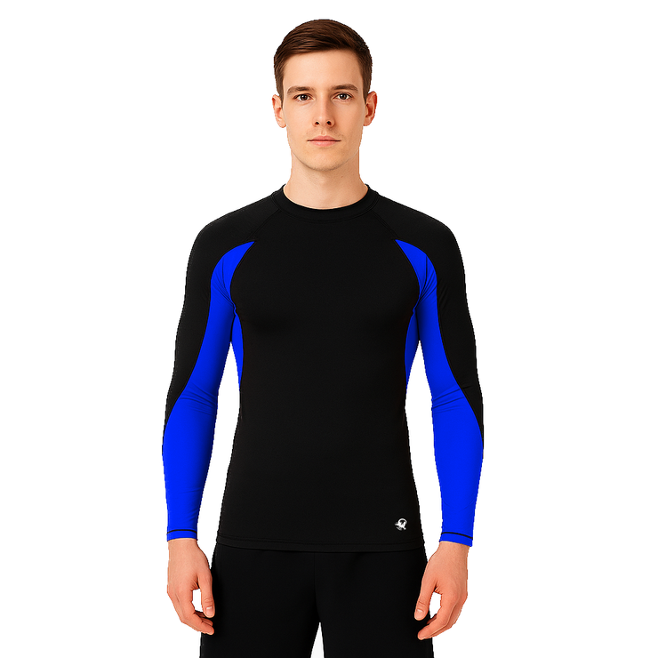 PLAYERA RASHGUARD CABALLERO MANGA LARGA BLACK ZPA